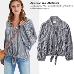 American Eagle front tie blouse